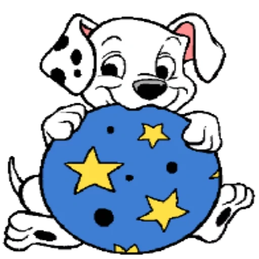 gambar disney, pola dalmatian, the walt disney company, dalmatian menggambar bola, pewarnaan bola anjing