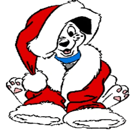 101 christmas dalmatiens, anime de chien du nouvel an, 101 noël dalmatien, chien de dessin animé nouvel an, cartoon de chien de noël