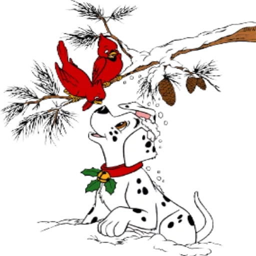 dalmatian dog, 101 dalmatians, 101 dalmatian winter, 101 dalmatians christmas, colored 101 dalmatians set of 2