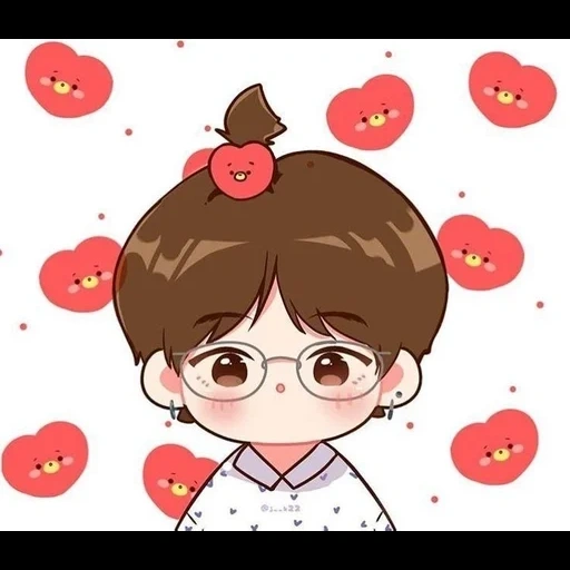 asian, bts chibi, bts fanart, fan art bts chibi, chibi bts nanjun