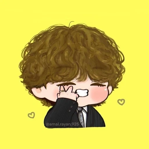 cara, humano, art chibi, artes fofos, taehen curly