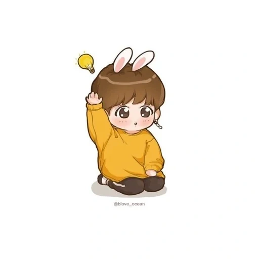 asiático, chibi bts, jungkook chibi, chibik jung jungkook, chibi bts conejo chonguk