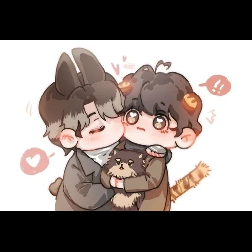 аниме, арты bts, taegi чиби, bts fanart, бэкхён exo 2020 чиби