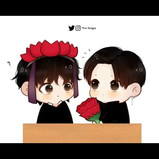 seni tebing merah, bts chibi, seni animasi, anime lucu, chong guk chibi