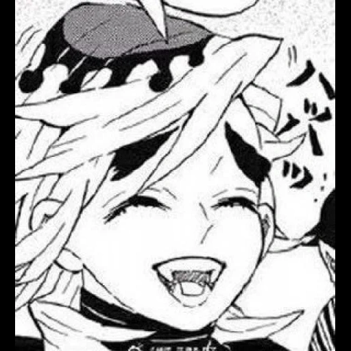 anime, enlace ahegao, manga de anime, demonio de anime, jinx ahegao black white