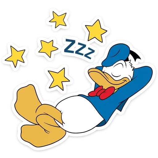 donald, paperino di paperino, disney donald dorme, adesivi di paperino