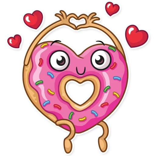 donut, donuts, donut heart, ball foil heart donut