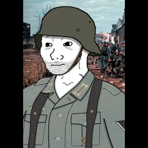 wojak, paura, militare, meme naziki, wojak nazista