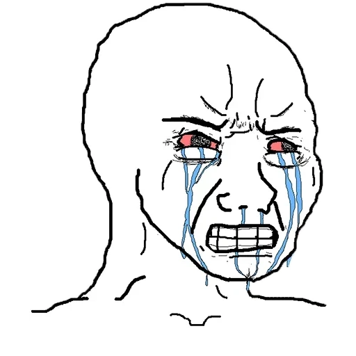 picture, crying meme, crying face, wojak is crying mask, a tearful face with a meme