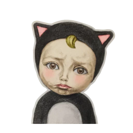 a toy, character, chibi characters, chinese characters, woman cat emoji
