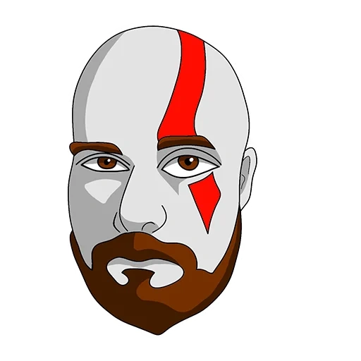 kratos, le mâle, humain, kratos joue au visage