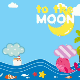 moon, summer von, von sky, poster background, von children's