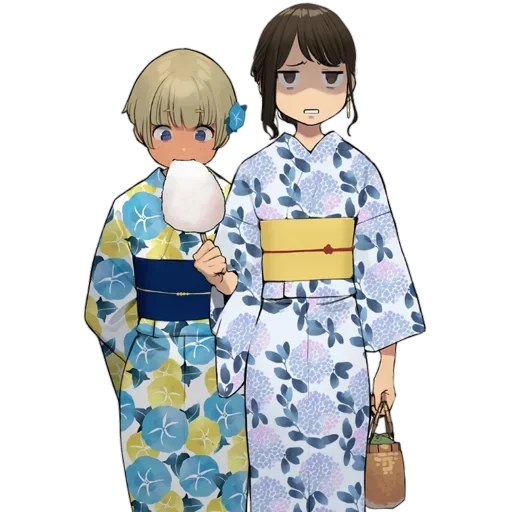 jubah mandi, kimono anime, jubah mandi kimono, karakter anime, yuda haru miura
