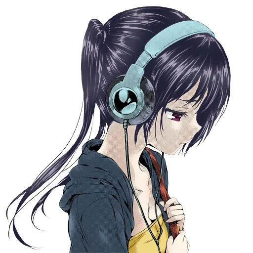 anime earphone, headphone girl, akiyama mikio headphones, anime girl headset, akiyama mikio headphones