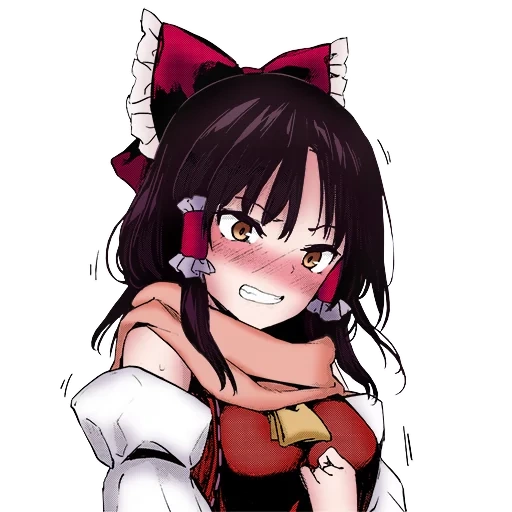 arte de animação, reimu touhou, lai mu hakulai, personagem de anime, modelo lingmu hakulai