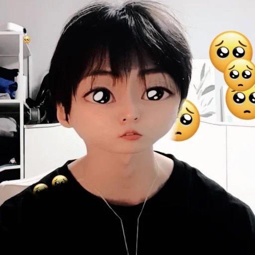 kim, asian, young woman, nct doyouung, snepchat anime filter
