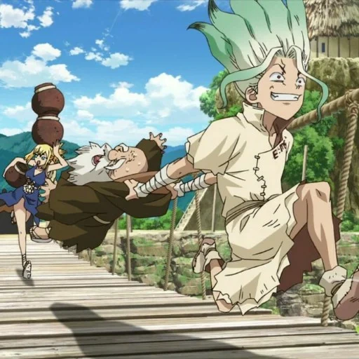 dr stone, senka dr stone, dr stone season 3, dr stone village ishigami, anime dr stone all characters