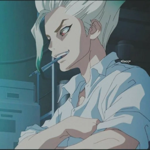 dr stone, karakter anime, dr stone art, anime dr stone, senku stone