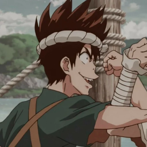 anime, anime, zero cartoon 2002, dr stone senka chrome, anime dr stone episode 14