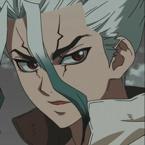 dr stone, shi shangxianku, personagem de anime, dr stone sanku, dr senku stone