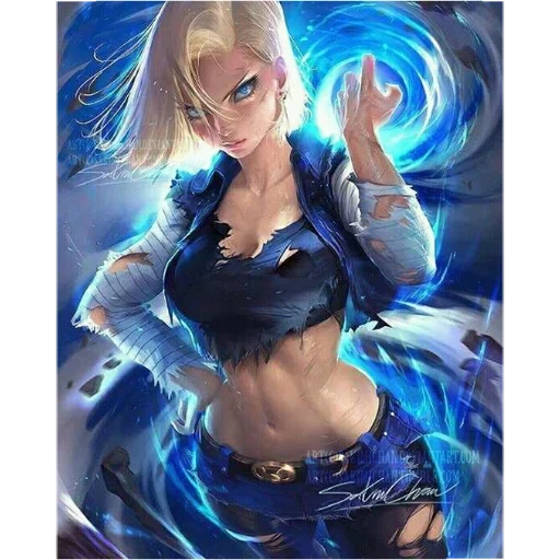 mujer joven, android 18, sakimichan, por sakimichan, zumi zumidraft