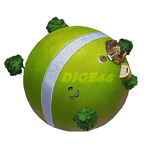 manzana verde, dragon ball, king kais planet, dragon ball chao, dragon ball king abre el planeta