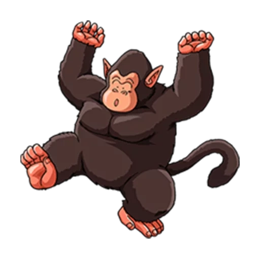 un mono, mono deb, según el dragón, balla de dragón de balbuceo, el gorila es dibujos animados
