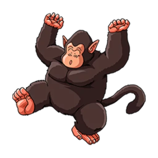 un singe, singe deb, selon le dragon, babble dragon ball, le gorille est cartoony