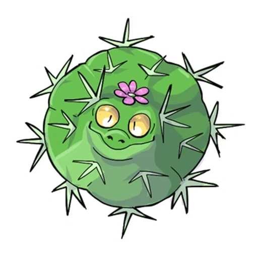 plant, cactus monster, cactus illustration, evil bacteria of children