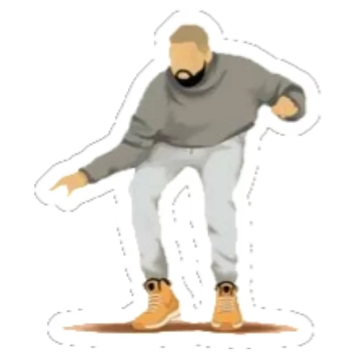 kikflip, skateur, autocollants drake, hotline bling cover, drake hotline bling art