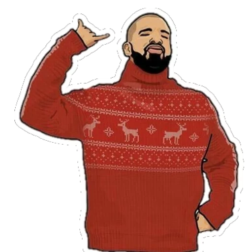 zur seite fahren, herrenpullover, pullover kanye west, männlicher pullover mit hirsch, männlicher pullover ist rot