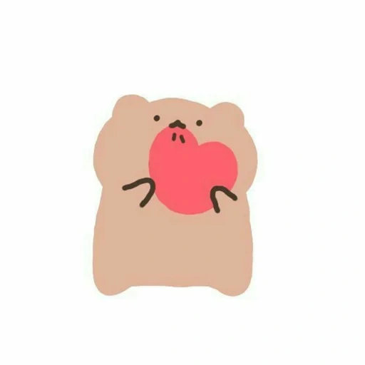 the drawings are cute, the bear is cute, emoji bear, bear with the heart