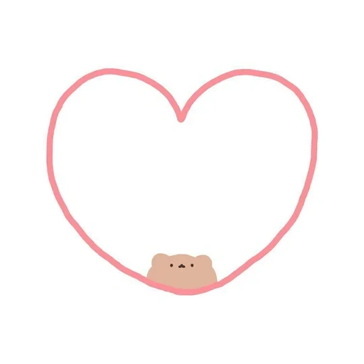 clipart, coup de poussée, tirer un cœur, le cœur est un contour rose, à la saint valentin