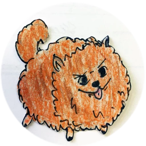 foto, spitz desenho, cartoon spitz, desenho da pomerânia spitz