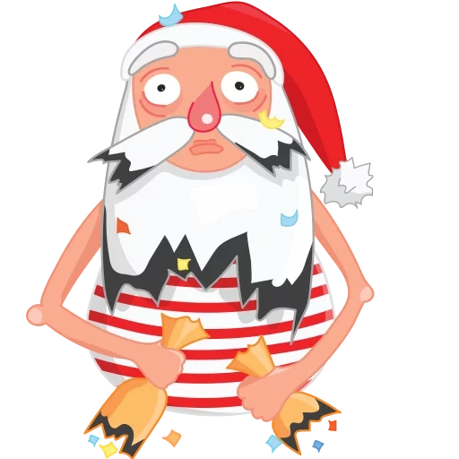 santa claus, santa claus has a red nose, cartoon santa claus, crazy cartoon santa claus