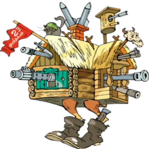 casa de frango, cabine babayaga, ilustração de tremok, cabana de perna de frango, cabine de perna de frango 23