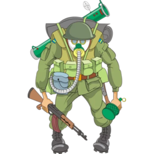 soldado klipat, cartoon soldado, uniforme de desenho animado, soldado dos desenhos animados, soldados russos de desenho animado