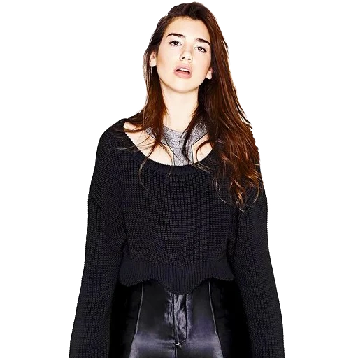 mode, vêtements, dua lipa hd, top noir, dua lipa png