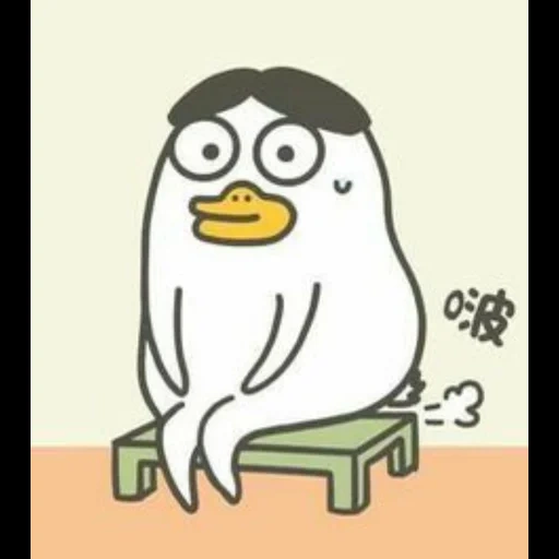 pato, os desenhos são fofos, desenhos de memes, kawai duck best, desenho de pato coreano