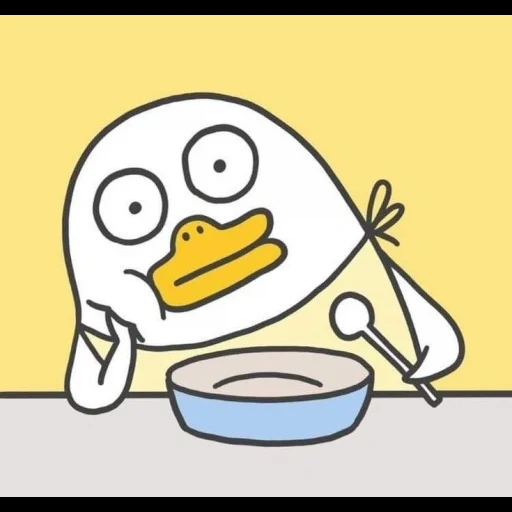 bebek, objek di atas meja, liu duck, karakter, meme lucu