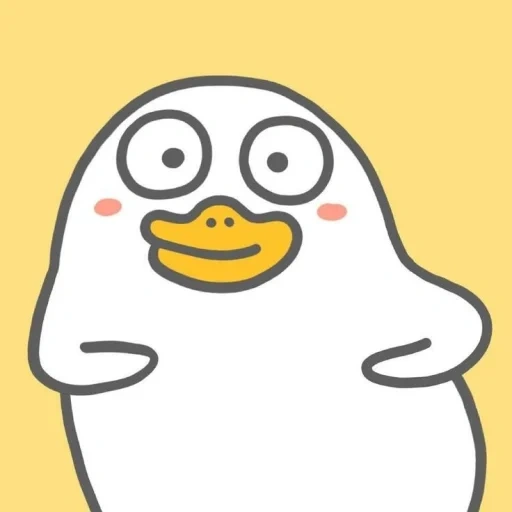 kawaii duck, ilustrasi bebek, stiker, bebek, bebek