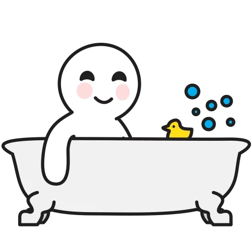 кот, ванна, зайчик ванной, cute drawings, человечек ванне