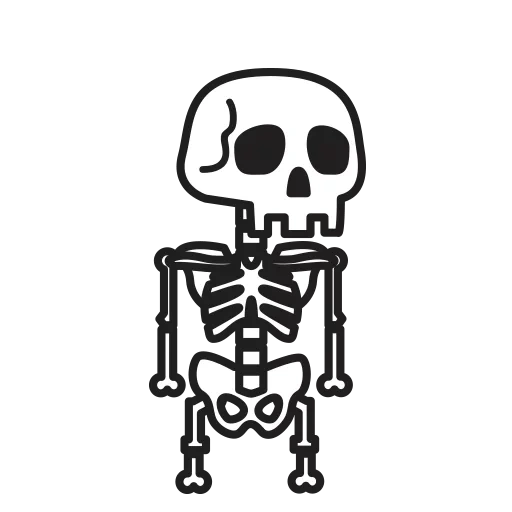 squelette, squelette mignon, modèle de squelette, motif squelette, schéma squelette de croquis
