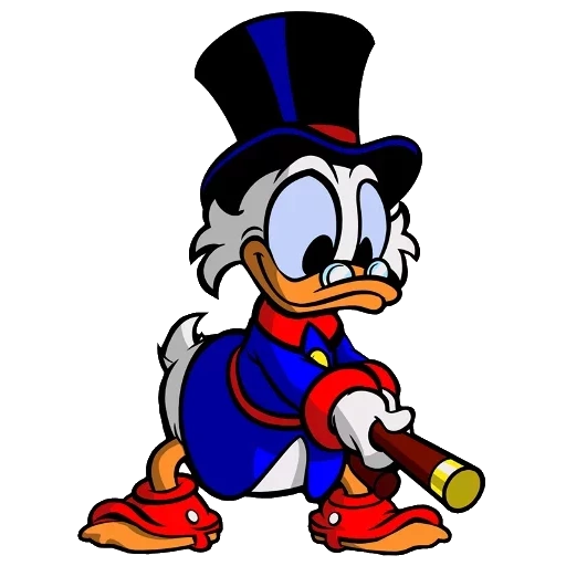 scrooge mcdack, the duck story, poster von dagobert mcdack, dagobert mcdark charakter, die rolle von dagobert mcdack