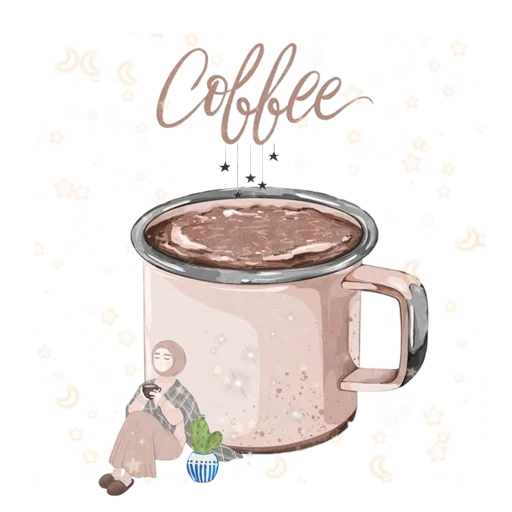 caffè, tazze di caffè, una tazza di tè, caffè è divertente, illustrazioni per il caffè
