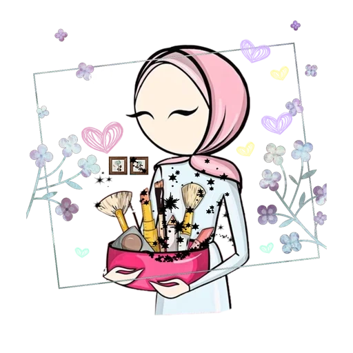 mensch, clip art, illustration, hijab cartoon, hanifa prinzessin