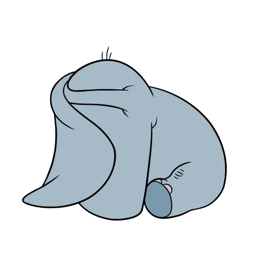 elefante, dambo, dambo está dormindo, hippo de desenho animado