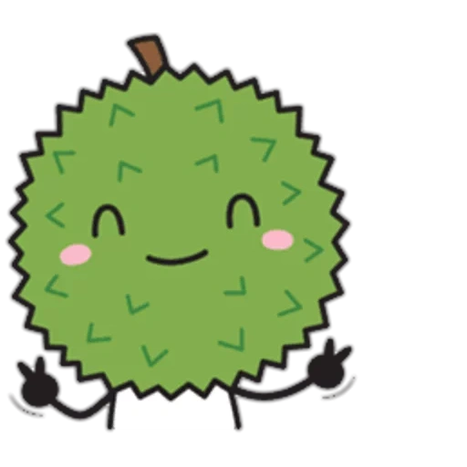 durian, clipart, illustration, fruit du durian, pomme pixel