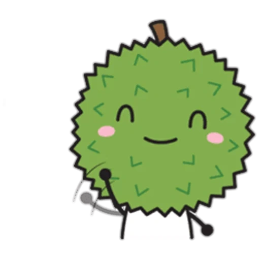 durian, clipart, personnage, illustration, pomme pixel