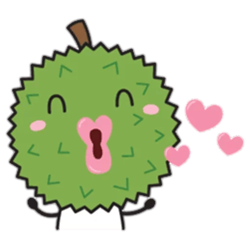 fruta, animación, cactus, durian, fruta durian